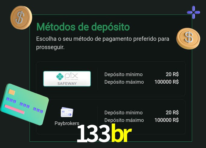 O cassino 133br oferece uma grande variedade de métodos de pagamento